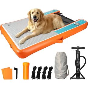 Inflatable Dog Water Ramp,Pool Float Floating Ramps for Dogs,Dog On Water Ladder Steps Ideal for Pools Up to 230 lbs,Protable Pup Floats Ladder Plank for Pool Lake