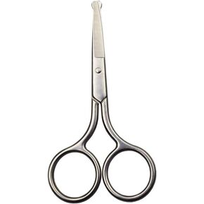 4 Inch Professional Stainless Steel Rounded Tip Nose Eyebrow Ear Dog Pet Hair Trimming Safety Scissor Shears - Grooming Cutting Scissors for Men & Women Hair