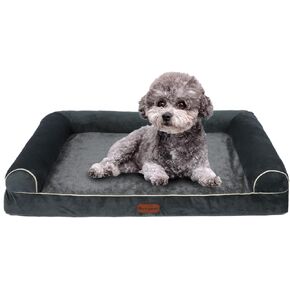 Large Dog Bed Orthopedic Washable: Beds Bolster - XL XLarge Extra Big Dogs - Memory Foam - Couch Sofa - Waterproof with Removable Cover, 39" x 23" x 7" Dark Gray
