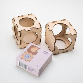 Wooden Hamster Tunnel & Hideout, Customizable Pet Cube, DIY 3.6 Inch Tube as Cage Accessories for Hammies, Dwarfs, Gerbils, Mice or Other Small Animals, 12 pcs