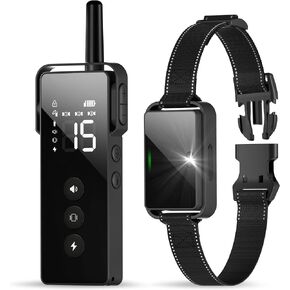 Dog Shock Collar, IPX7 Waterproof Dog Training Collar with Remote Control 1600FT, 3 Training Modes, Flashing Light, Security Lock, Rechargeable Shock Collar for Small, Medium, Large Dogs