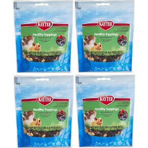 Kaytee Fiesta Healthy Toppings Mixed Fruit Treat for Small Animals (Rabbits, Guinea Pigs, Hamsters, Gerbils, Mice, and Rats) 4 Count