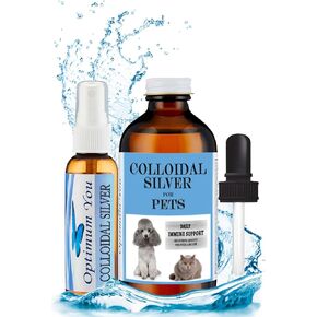 Colloidal Silver Liquid for Pets, Dogs, Cats | 500 ppm, Extra Strength (8 oz) | Spray & Drops | Hot Spot & Itch Relief | Wound Care | Immune Support