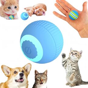 cat Toy Two-Piece Set-Wloom Power Ball 2.0 -Rainbow Cat Toy Balls Interactive Indoor Kittens Favorite Toys .Small Dogs Toy Balls Activity Chase Quiet Play Ball（Powerball+Sponge Ball）