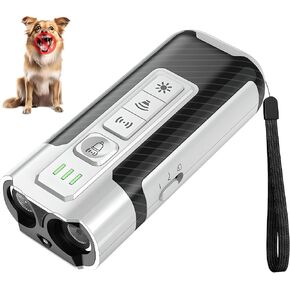 UltraSonic Dog Deterrent,Dog Ball Thrower,Machine Stop, Barking Dogs, pet Stop, cat Deterrent,indoordog bark,Control Dog, Pee Training, Large Dog Accessories, Anti Barking Devices, Silver