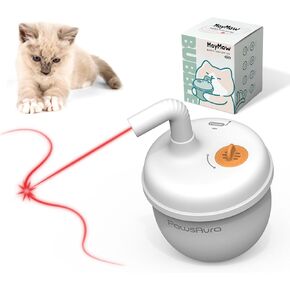 Bubble Cat Laser Toy - Interactive Tumbler Design, Rechargeable Cat Laser Pointer with 360° Irregular Rotation, 3 Modes Automatic Cat Toy for Bored Indoor Cats/Kitten (White)