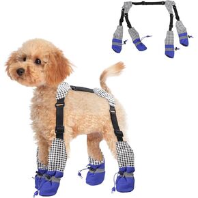 Dog Boots Leggings Waterproof Dog Boots Anti-Slip Dog Shoes Pet Paws Protector Dirty-Proof Dog Outdoor Walking Running Hiking Booties with Dog Leggings Shoes for Small Dogs Puppy
