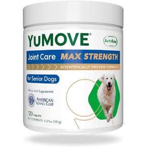 Hip & Joint Supplement for Dogs with Glucosamine, Chondroitin, Omega 3, Hyaluronic Acid, Green Lipped Mussel, & Fish Oil for Dogs - Max Strength - for Senior Dogs 120 Tablets