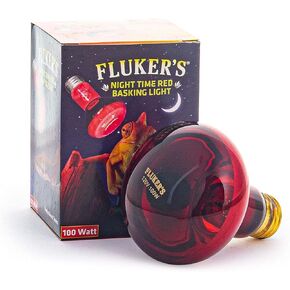 Fluker's Night Time Red Basking Spotlight, Infrared Heat Lamp for Reptiles, 75 Watt