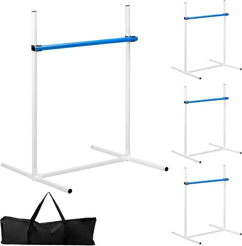QWORK 4-Pack Adjustable Dog Agility Jumps with Carry Bag, Indoor and Outdoor Training Equipment for Dogs, 2" to 34" Height Adjustment in Saudi Arabia