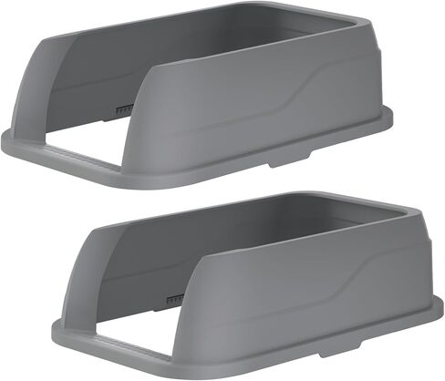2 Pack High Wall Lids for Large Stainless Steel Cat Litter Pan Trays - High-Sided Plastic Guards Enclosures for Metal Litter Boxs - Fits 23.6"(L) x 15.7" (W) Stainless Steel Pan Blue in Saudi Arabia
