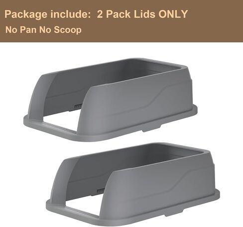 2 Pack High Wall Lids for Large Stainless Steel Cat Litter Pan Trays - High-Sided Plastic Guards Enclosures for Metal Litter Boxs - Fits 23.6"(L) x 15.7" (W) Stainless Steel Pan Blue in Saudi Arabia