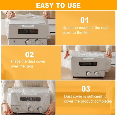 60 Pcs Disposable Clear Kitchen Appliance Covers, Thickened Disposable Dust Covers Elastic Small Appliance Covers for Toaster Oven, Pressure Cooker, Blender, Air Fryer, etc(3 Sizes) in Kuwait