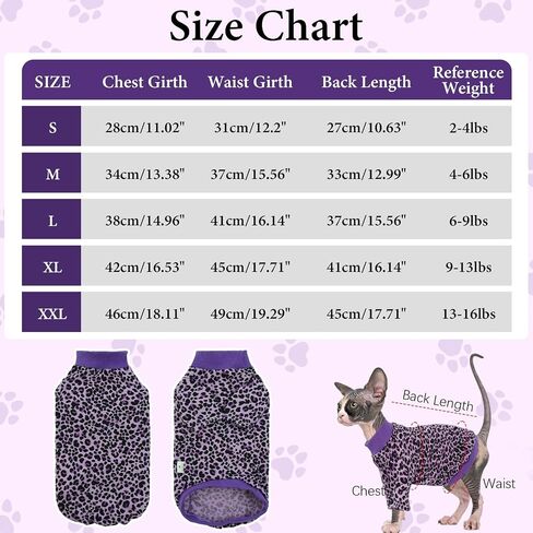 Sphynx Hairless Cats Shirt Puppy Clothes Soft Cotton T-Shirts Cat Vest Pet Clothes, Round Collar Vest Kitten Shirts, Cute Cats Pajamas(Purple, M) in Saudi Arabia