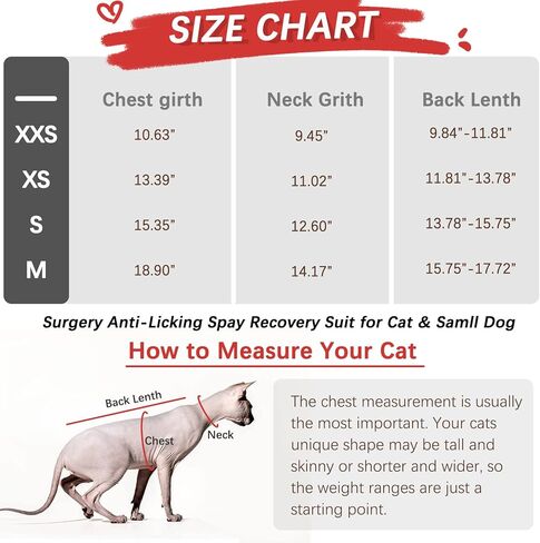 DENTRUN Cat Surgery Anti-Licking Spay Recovery Suit, Cat Small Dog Cone E-Collar Alternative Recovery Shirt After Surgery for Male Female Abdominal Wounds Bandages, Pet Surgical Recovery Snuggly Suit in Saudi Arabia
