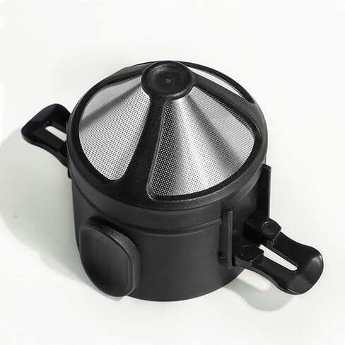 Pour Over Coffee Maker Reusable Coffee Filter Portable Stainless Steel Coffee Dripper Mini Collapsible Paperless Single Serve Coffee Cone Coffee Filter in Saudi Arabia