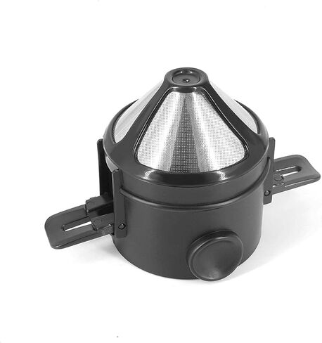 Pour Over Coffee Maker Reusable Coffee Filter Portable Stainless Steel Coffee Dripper Mini Collapsible Paperless Single Serve Coffee Cone Coffee Filter in Saudi Arabia