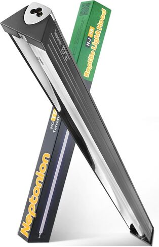 T5 HO UVB Reptile Light Hood, 4W Reptile Terrarium Hood with UVB 10.0 Fluorescent Lamp Tube, Suitable for Desert Reptiles(4W,7 Inches) in Saudi Arabia