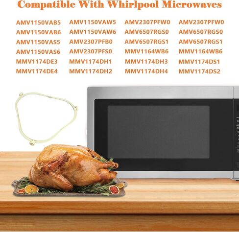 حلقة الميكروويف الدوارة 8206227 W11252182 دعم صينية القرص الدوار للميكروويف المتوافقة مع ميكروويف أمانا كينمور ويرلبول يستبدل AP6799974 W10435114 PS12584163 W10654906 (عبوة واحدة) in Kuwait