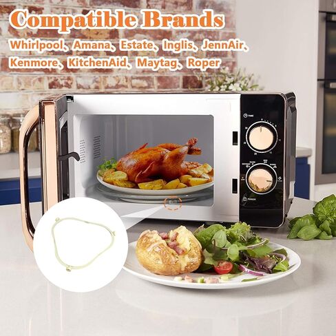 حلقة الميكروويف الدوارة 8206227 W11252182 دعم صينية القرص الدوار للميكروويف المتوافقة مع ميكروويف أمانا كينمور ويرلبول يستبدل AP6799974 W10435114 PS12584163 W10654906 (عبوة واحدة) in Kuwait