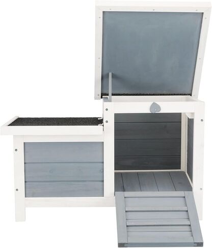 TRIXIE Small Pet House, Wooden Outdoor Shelter, Weatherproof Pet Home, Ideal for Cats, Rabbits, Bunnies, Guinea Pigs, Gray in Saudi Arabia