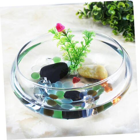 POPETPOP Transparent Landscape Small Fish Tank Nursery Flower Pots Decorative Betta Tank Tabletop Betta Tank Multi-function Betta Tank Transparent Aquarium Tank Office Plant Plastic Candle in Saudi Arabia