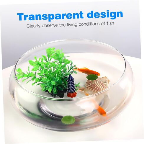 POPETPOP Transparent Landscape Small Fish Tank Nursery Flower Pots Decorative Betta Tank Tabletop Betta Tank Multi-function Betta Tank Transparent Aquarium Tank Office Plant Plastic Candle in Saudi Arabia