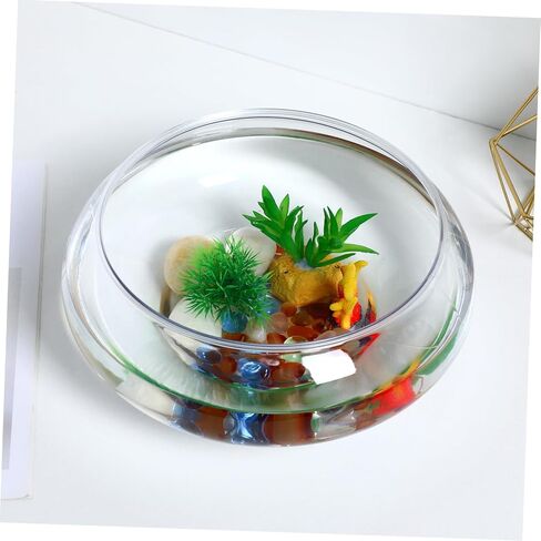 POPETPOP Transparent Landscape Small Fish Tank Nursery Flower Pots Decorative Betta Tank Tabletop Betta Tank Multi-function Betta Tank Transparent Aquarium Tank Office Plant Plastic Candle in Saudi Arabia