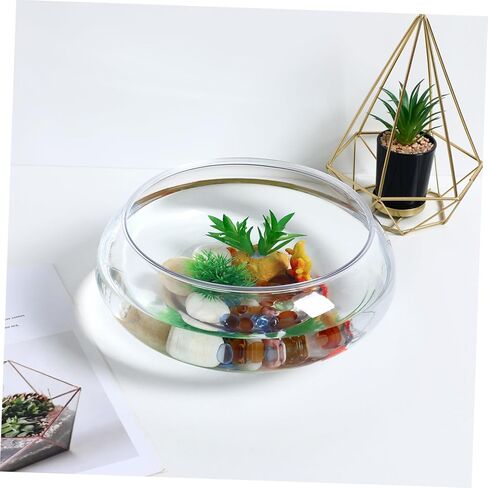POPETPOP Transparent Landscape Small Fish Tank Nursery Flower Pots Decorative Betta Tank Tabletop Betta Tank Multi-function Betta Tank Transparent Aquarium Tank Office Plant Plastic Candle in Saudi Arabia