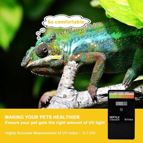 briidea Reptile U/V Meter, Briidea U/V/B Index Meter, Measures 240-370nm with Range from 0-50 U/V Index, Make Sure Your Reptile & Amphibian Gets the Right Amount of U/V Light in Saudi Arabia
