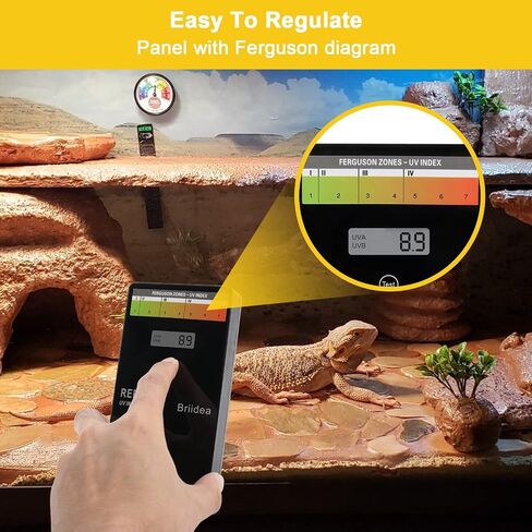 briidea Reptile U/V Meter, Briidea U/V/B Index Meter, Measures 240-370nm with Range from 0-50 U/V Index, Make Sure Your Reptile & Amphibian Gets the Right Amount of U/V Light in Saudi Arabia