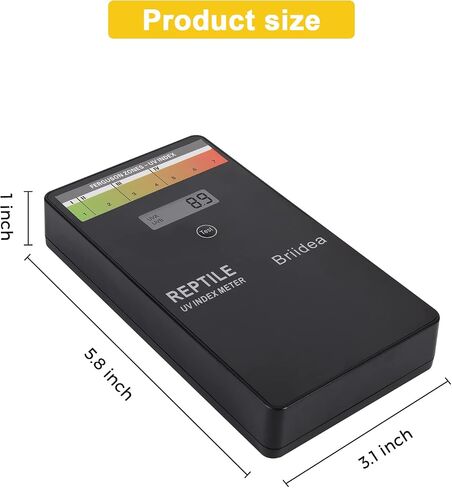 briidea Reptile U/V Meter, Briidea U/V/B Index Meter, Measures 240-370nm with Range from 0-50 U/V Index, Make Sure Your Reptile & Amphibian Gets the Right Amount of U/V Light in Saudi Arabia