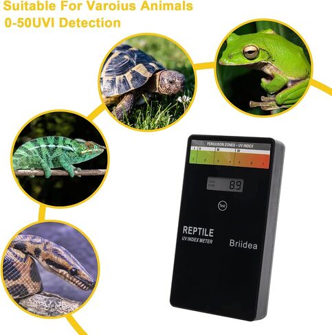 briidea Reptile U/V Meter, Briidea U/V/B Index Meter, Measures 240-370nm with Range from 0-50 U/V Index, Make Sure Your Reptile & Amphibian Gets the Right Amount of U/V Light in Saudi Arabia