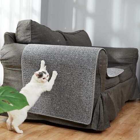 67"x 23.6" Thickened Cat Wall Climbing Carpet, Cat Wall Furniture, Wall Scratcher, Scratching Post, Couch Sofa Protector (Grey) in Saudi Arabia
