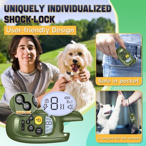 Dog Shock Collar with Remote - [2024 Newly Upgraded] Dog Training Collar for Small Medium Large Dogs, Rechargeable E Collar for Dogs Training, IPX7 Waterproof Electric Collar with Unique Shock-Lock in Saudi Arabia