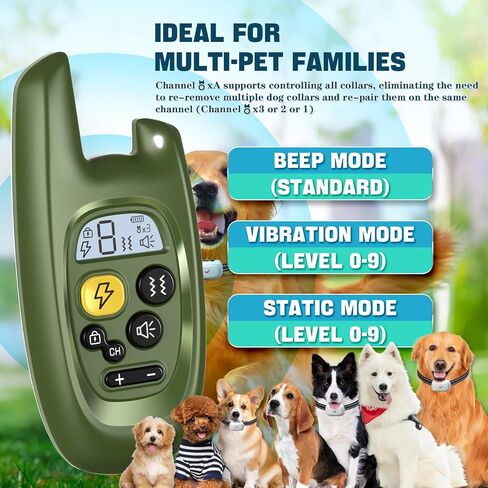Dog Shock Collar with Remote - [2024 Newly Upgraded] Dog Training Collar for Small Medium Large Dogs, Rechargeable E Collar for Dogs Training, IPX7 Waterproof Electric Collar with Unique Shock-Lock in Saudi Arabia