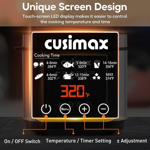 مقلاة عميقة مع سلة من كيوسيماكس، مقلاة كهربائية صغيرة للاستخدام المنزلي، حجم عائلي 2.6 لتر، غطاء مع نافذة عرض قابلة للإزالة، إعدادات تحكم رقمية بلمسة واحدة، أجزاء غير لاصقة آمنة للاستخدام في غسالة الأطباق in Kuwait