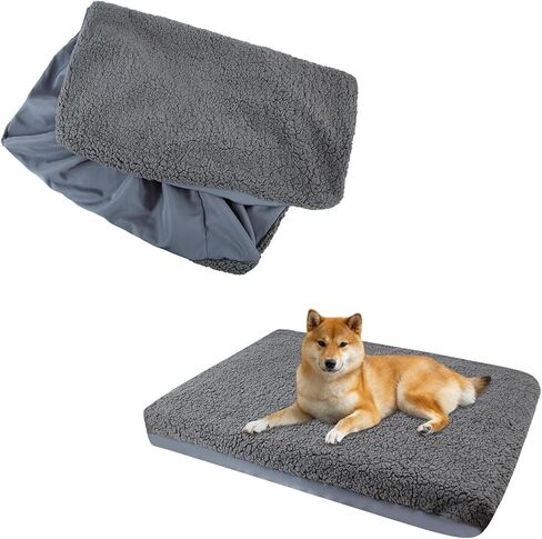 Dog Bed Covers,Waterproof Dog Bed Cover,Soft Plush Replacement Washable Dog Pillow Cover Pet Bed Cover,Removable Pet Dog Crate Pad Replacement Covers,Puppy Bed Cover for Dog Cat,Cover Only in Saudi Arabia