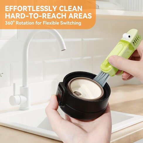 3 in 1 Cup Lid Gap Cleaning Brush Set, Multifunctional Bottle Cleaning Brush, Silicone Cup Lid Gap Cleaner, Home Kitchen Crevice Cleaning Tools (Multicolored) in Saudi Arabia