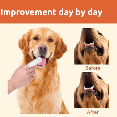Dental Care Finger Wipes - Dog Tooth Brushing Kit Dental Wipes - Dog Teeth Cleaning Finger Wipes - Reduces Plaque & Freshens Breath for Dogs and Cats - 40 Count in Saudi Arabia