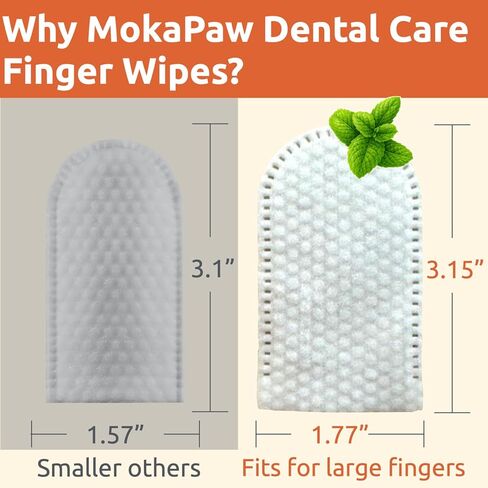 Dental Care Finger Wipes - Dog Tooth Brushing Kit Dental Wipes - Dog Teeth Cleaning Finger Wipes - Reduces Plaque & Freshens Breath for Dogs and Cats - 40 Count in Saudi Arabia