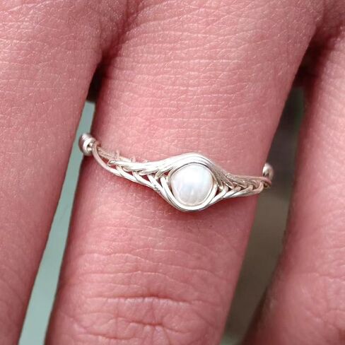 Pearl rings for women sterling silver handmade by GRB ROY (7) in Saudi Arabia