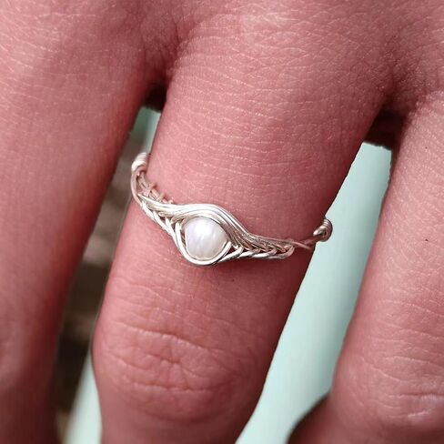 Pearl rings for women sterling silver handmade by GRB ROY (7) in Saudi Arabia
