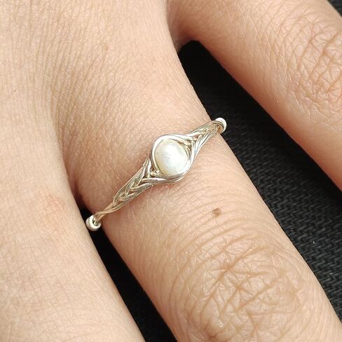 Pearl rings for women sterling silver handmade by GRB ROY (7) in Saudi Arabia