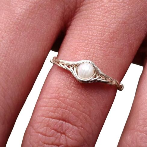 Pearl rings for women sterling silver handmade by GRB ROY (7) in Saudi Arabia