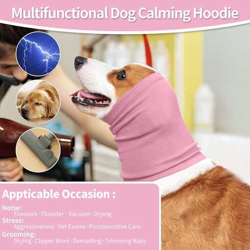 Nanaki Calming Dog Hoodie - Ear Wraps for Anxiety Relief, Fireworks Protection, Hematoma Prevention, Grooming & Drying Ear Protector in Saudi Arabia