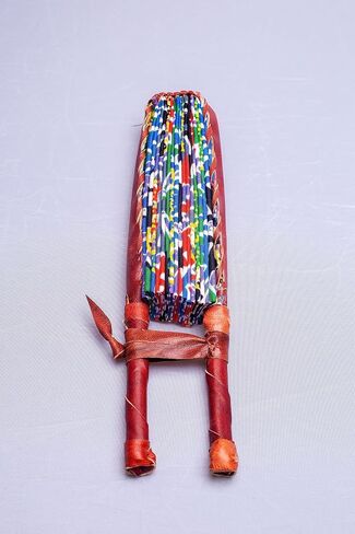 Handmade In Ghana African Ankara Fabric Decorative Folding Fan With Genuine Leather Handles (Fan C) in Saudi Arabia