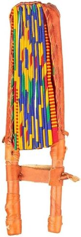 Handmade In Ghana African Ankara Fabric Decorative Folding Fan With Genuine Leather Handles (Fan C) in Saudi Arabia