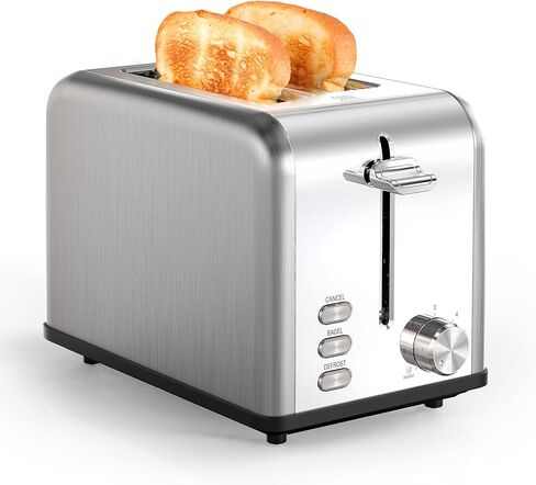 YSSOA 2-Slice Toaster with Extra Wide Slot & Removable Crumb Tray, 5 Browning Setting and 3 Function: Bagel/Defrost/Cancel, Retro Stainless-Steel Style, for Bread & Waffle, Retro Black in Saudi Arabia