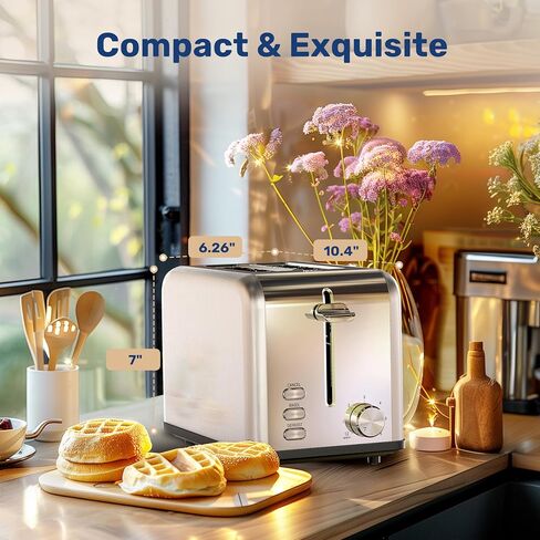 YSSOA 2-Slice Toaster with Extra Wide Slot & Removable Crumb Tray, 5 Browning Setting and 3 Function: Bagel/Defrost/Cancel, Retro Stainless-Steel Style, for Bread & Waffle, Retro Black in Saudi Arabia